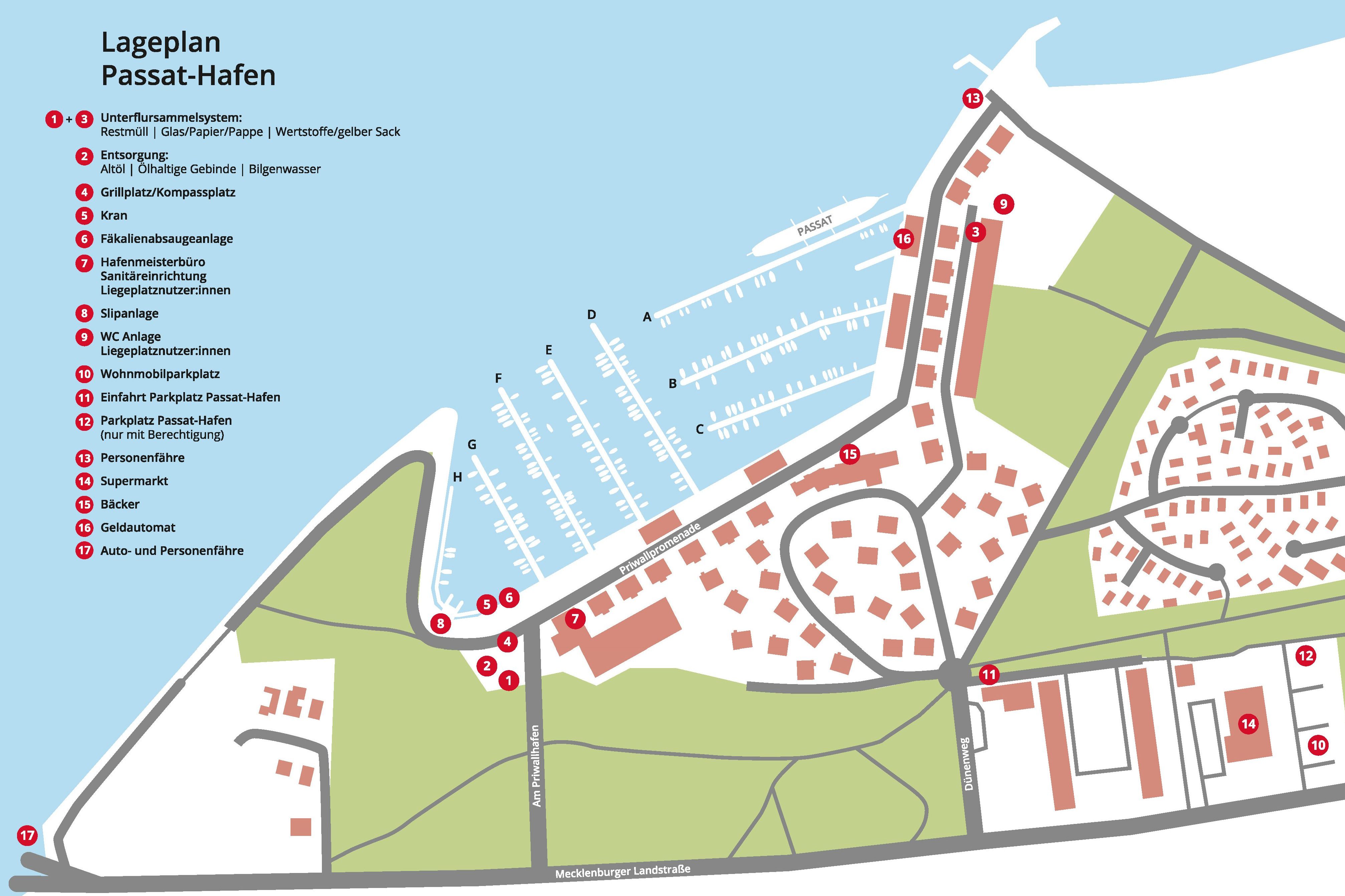 Übersichtskarte Passathafen Travemünde · Hansestadt Lübeck